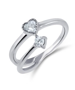 Sweet Heart CZ Design Ring NSR-825
